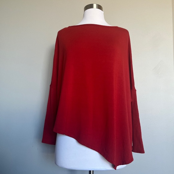 Helmut Lang Long Sleeve Top Asymmetrical Fleece Relaxed Caaual Sweatshirt Top - Picture 2 of 8